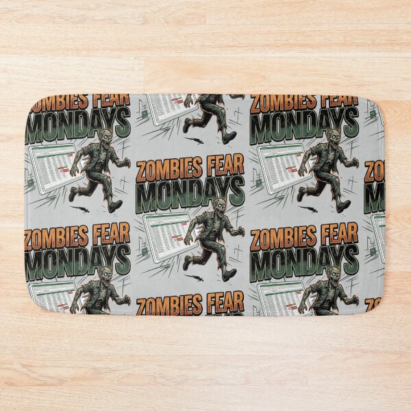 Item preview, Zombies Fear Mondays - Funny Office Zombie Running from Spreadsheet Error designed and sold by LUKOWEAR.