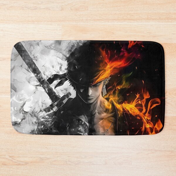 Item preview, Zoro | Monochrome Flame Samurai – Three Sword Warrior Fire and Smoke Artwork designed and sold by Dyan4.