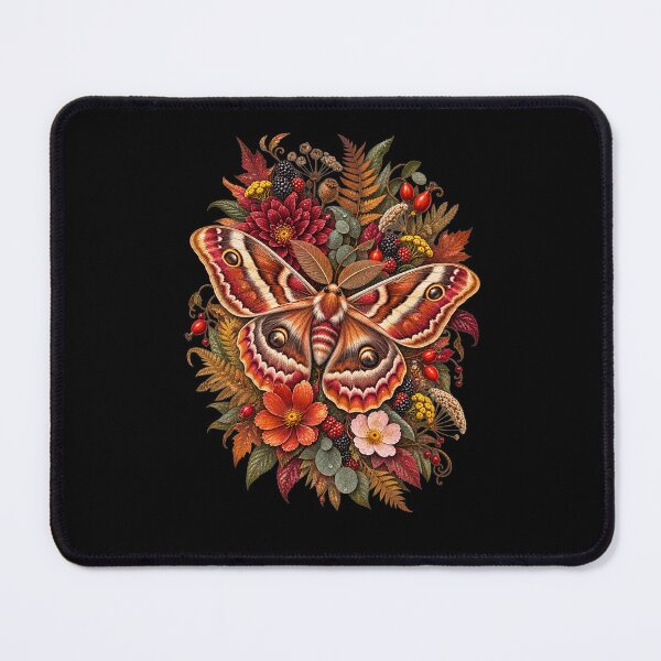 Item preview, Botanical Moth with Wildflowers – Elegant Mystical Nature Art designed and sold by FreshPixelArt.