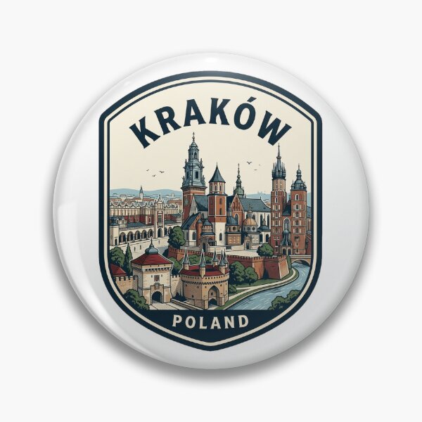 Item preview, Krakow Poland Vintage Travel Badge Skyline designed and sold by k3rstman1.