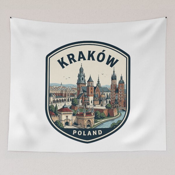 Item preview, Krakow Poland Vintage Travel Badge Skyline designed and sold by k3rstman1.