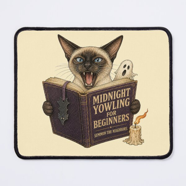 Item preview, Funny Siamese Cat Reading a Vintage Halloween Book designed and sold by Gentlestate.