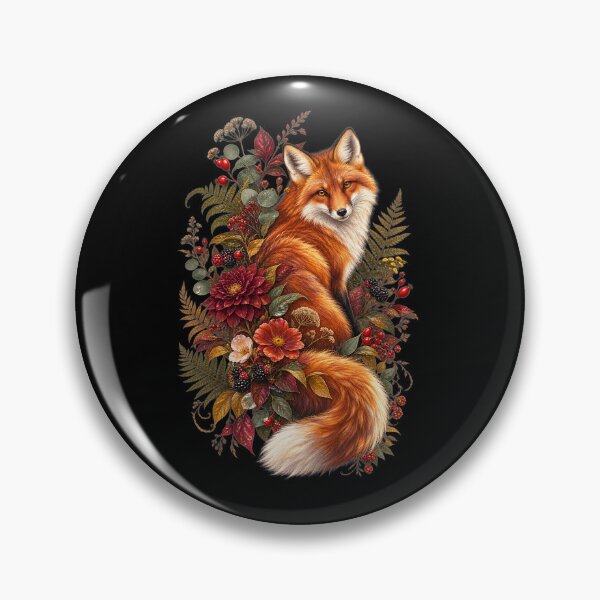 Item preview, Botanical Red Fox with Wildflowers – Elegant Woodland Nature Art designed and sold by FreshPixelArt.