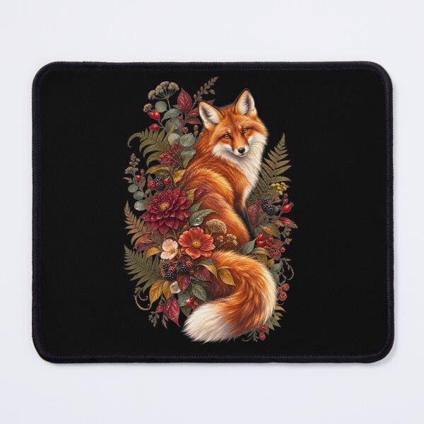 Item preview, Botanical Red Fox with Wildflowers – Elegant Woodland Nature Art designed and sold by FreshPixelArt.