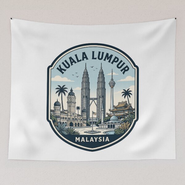 Item preview, Kuala Lumpur Malaysia Skyline Travel Badge designed and sold by k3rstman1.