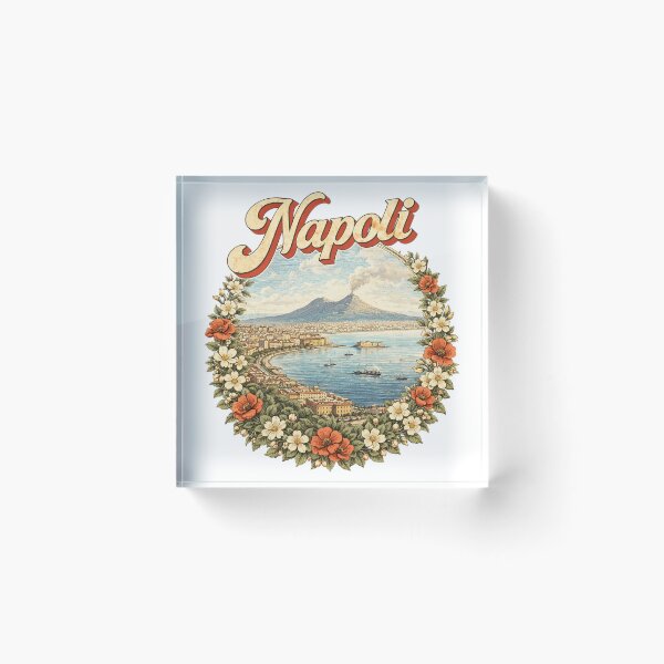 Item preview, Naples: Vintage Napoli Italy Vesuvius Floral Frame designed and sold by Ericscorner128.