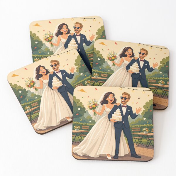 Item preview, Fun & Joyful Outdoor Wedding Party Cartoon Illustration designed and sold by jo-e-basta.