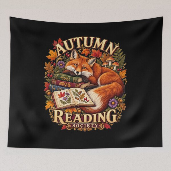 Item preview, Autumn Reading Society – Cozy Fox Book Lover Design designed and sold by FreshPixelArt.