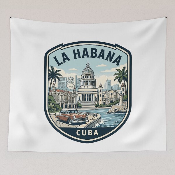 Item preview, Vintage La Habana Cuba Travel Poster Emblem designed and sold by k3rstman1.