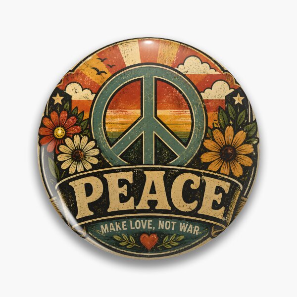 Item preview, Peace – Make Love, Not War – Vintage Hippie Retro Logo designed and sold by Dax Studio.