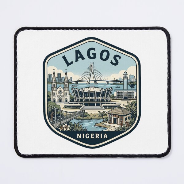 Item preview, Lagos Nigeria Vintage Travel Badge Skyline designed and sold by k3rstman1.