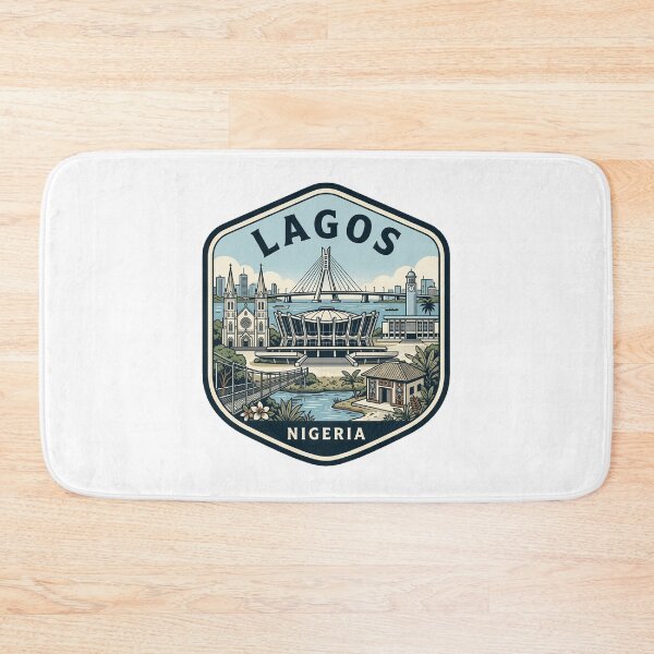 Item preview, Lagos Nigeria Vintage Travel Badge Skyline designed and sold by k3rstman1.