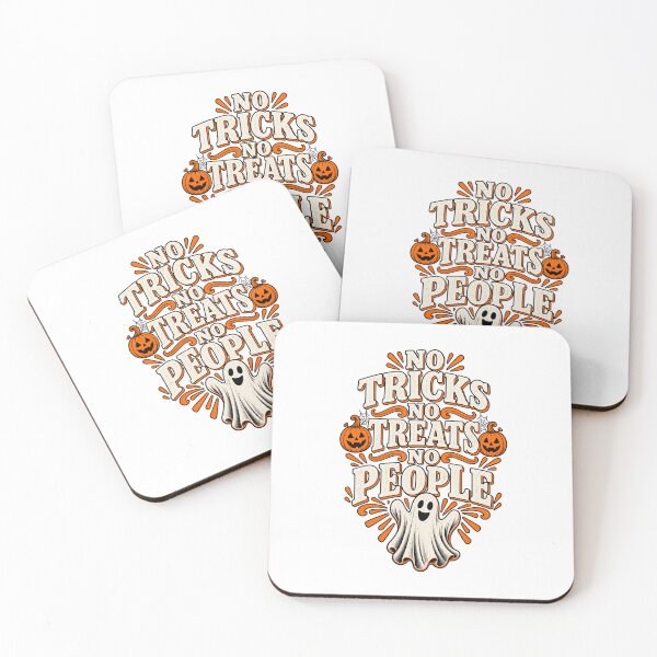 Item preview, No Tricks No Treats No People Halloween Ghost Vintage Retro Design designed and sold by DijaMar.