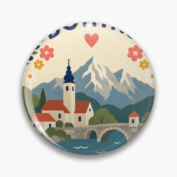 Item preview, Bohinj Slovenia Travel Souvenir Modern Folk Art designed and sold by VisualArtsOasis.