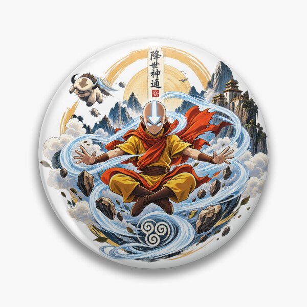 Item preview, Avatar State Aang Air Nomad Poster - Flying Appa Eastern Air Temple Art designed and sold by VYBEHAUS.