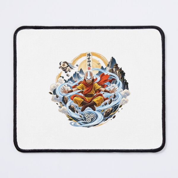 Item preview, Avatar State Aang Air Nomad Poster - Flying Appa Eastern Air Temple Art designed and sold by Expats Studio.