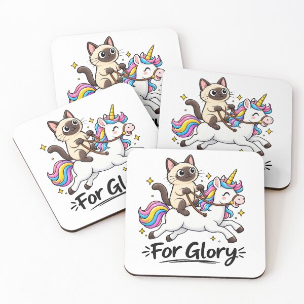 Item preview, Cute Siamese Cat Riding Unicorn – Funny Cat Lover For Glory designed and sold by TeehMeow.