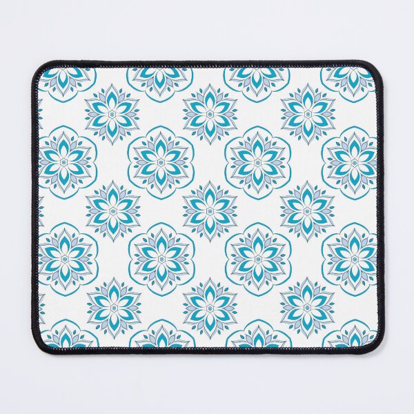 Item preview, Turquoise Thai Lotus Geometric Floral Pattern designed and sold by Mousy17.