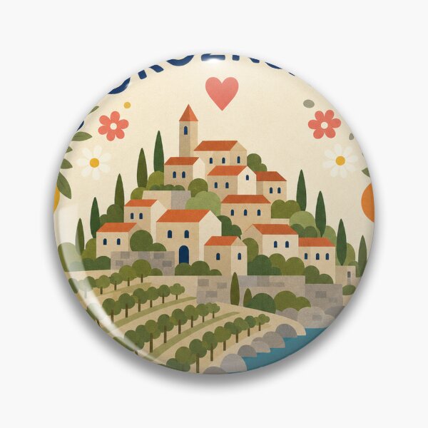 Item preview, Groznjan Croatia Travel Souvenir Modern Folk Art designed and sold by VisualArtsOasis.