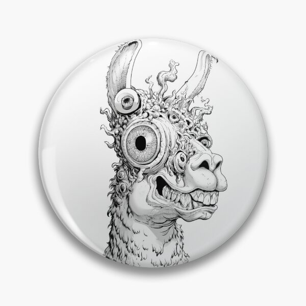 Item preview, Surreal Multi Eyed Lama Line Art designed and sold by SiralyInk.