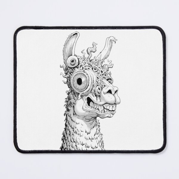 Item preview, Surreal Multi Eyed Lama Line Art designed and sold by SiralyInk.