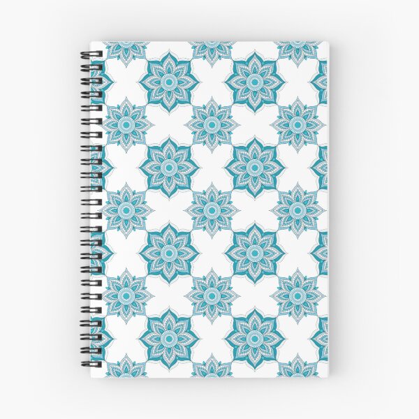 Item preview, Turquoise Geometric Thai Floral Pattern on Black designed and sold by Mousy17.