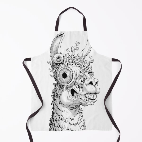 Item preview, Surreal Multi Eyed Lama Line Art designed and sold by SiralyInk.