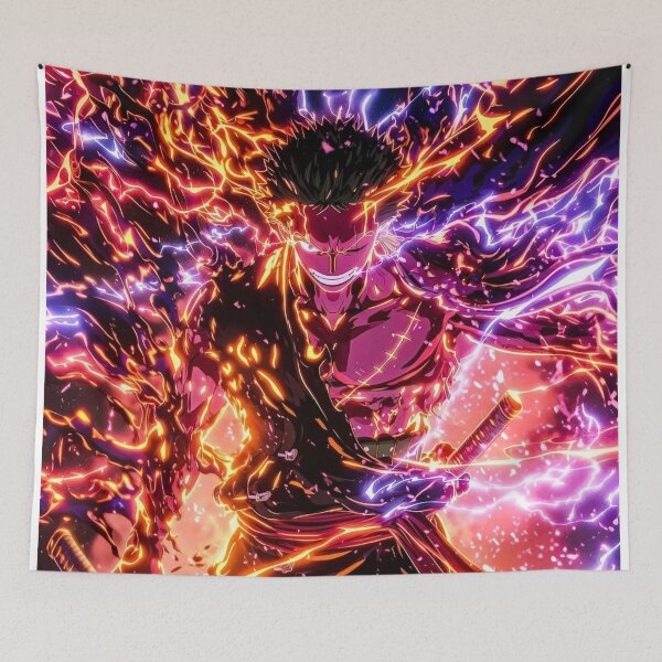 Item preview, Neon Flame Thunder Samurai – Fiery Lightning Warrior Anime Style designed and sold by Dyan4.