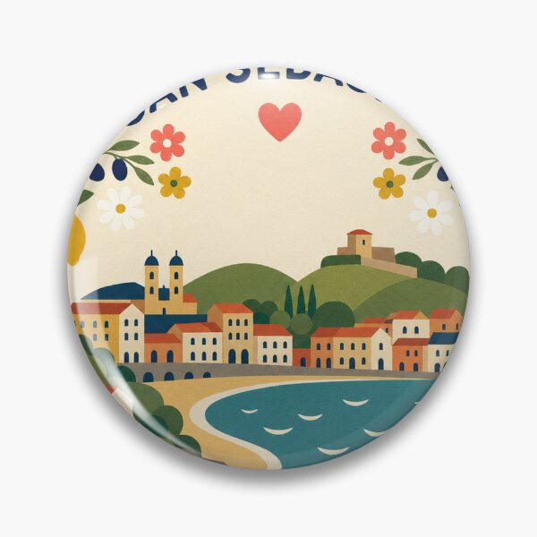 Item preview, San Sebastian Spain Travel Souvenir Modern Folk Art designed and sold by VisualArtsOasis.