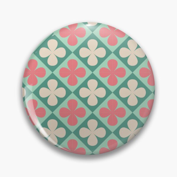 Item preview, Retro Clover Floral Pastel Diamond Geometric Seamless Pattern designed and sold by The Design KAD.