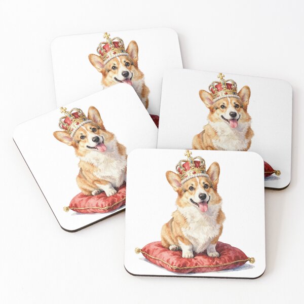 Item preview, Watercolor Cute Royal Corgi Dog With Crown designed and sold by WildArtIT.