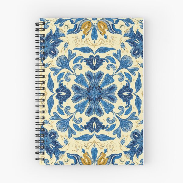 Item preview, Blue and gold floral harmony designed and sold by Sigtrix.