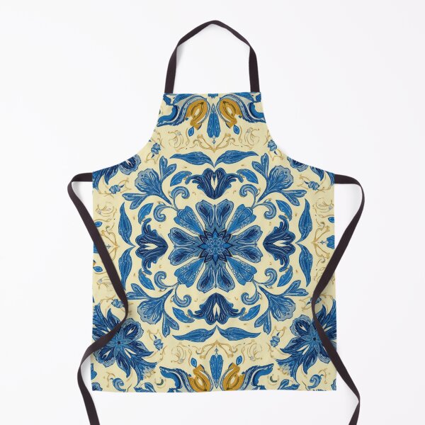 Item preview, Blue and gold floral harmony designed and sold by Sigtrix.