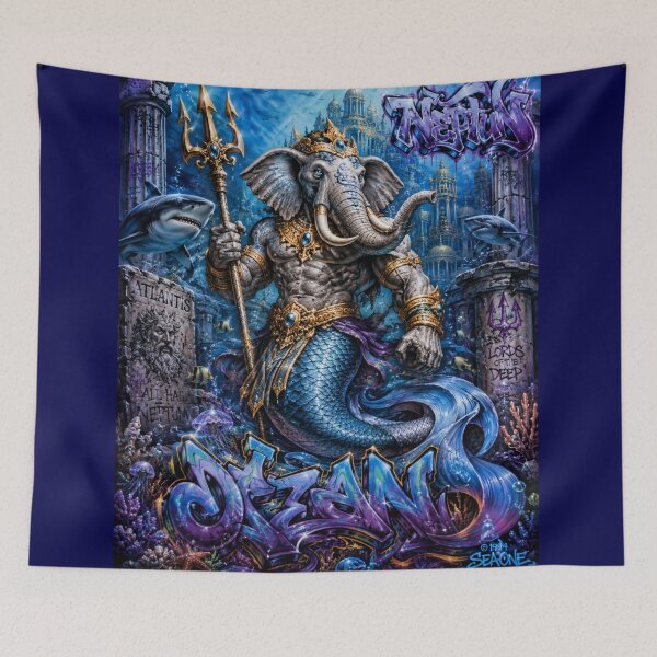 Item preview, Elephant Merman – Neptune’s Ocean Guardian | 90s Airbrush Fantasy designed and sold by Kilian  Luc.