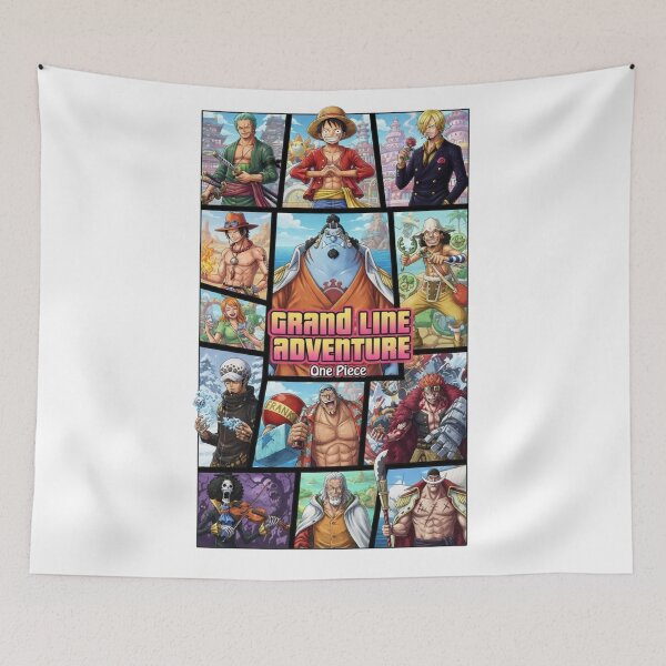 Item preview, One Piece Grand Line Adventure GTA Style Poster Anime Art designed and sold by FreakToons.