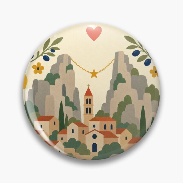 Item preview, Moustiers-Sainte-Marie France Travel Souvenir Modern Folk Art designed and sold by VisualArtsOasis.