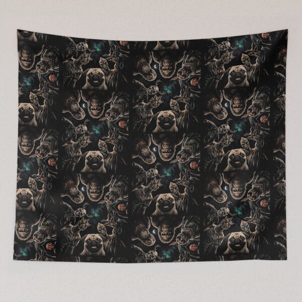 Item preview, Spooky Pug Monsters Cosmic Halloween Night designed and sold by d247.