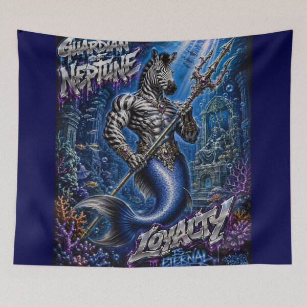 Item preview, Zebra Merman – Neptune’s Ocean Guardian | 90s Airbrush Fantasy designed and sold by Kilian  Luc.
