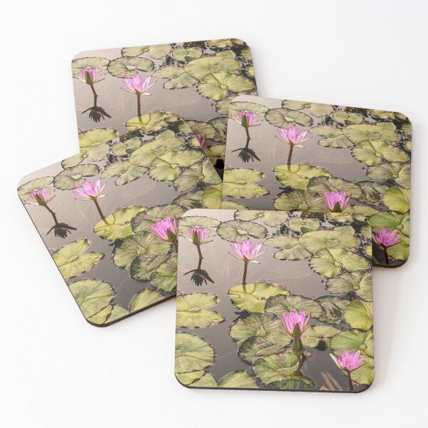 Item preview, Pink Water Lilies on Sacred Lotus Pond designed and sold by MariaAbaza.