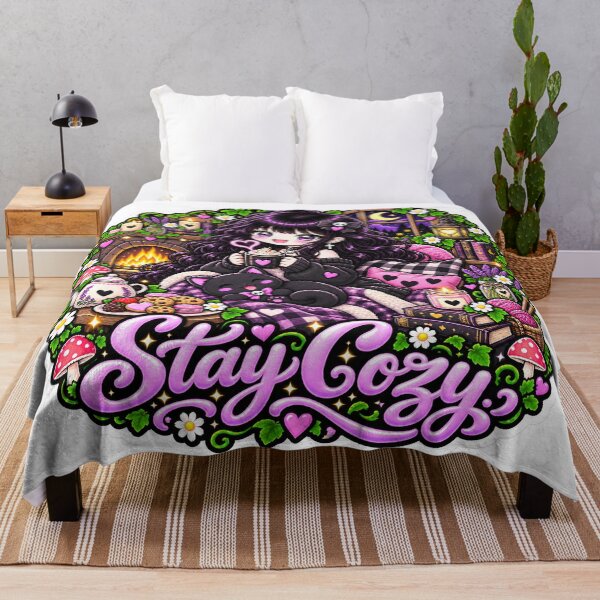 Item preview, Stay Cozy Goth Girl Sticker designed and sold by AnnekeJordaan.