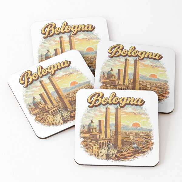 Item preview, Bononia: Vintage Bologna Italy Two Towers Sunset Scene designed and sold by Ericscorner128.