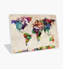 World Map Urban Watercolor Laptop Skin