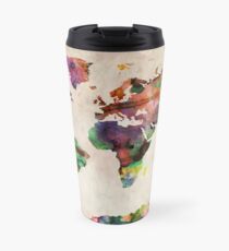 Weltkarte Urban Aquarell Thermobecher