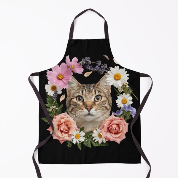 Item preview, Floral Cat with Wildflowers – Botanical Cottagecore Cat Art designed and sold by InnerFaith.