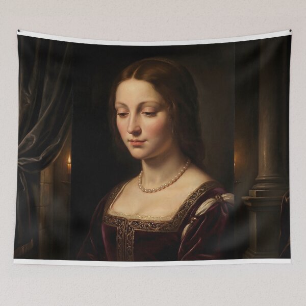 Item preview, Renaissance Noble Woman Portrait Oil Painting designed and sold by ArtAmbience.