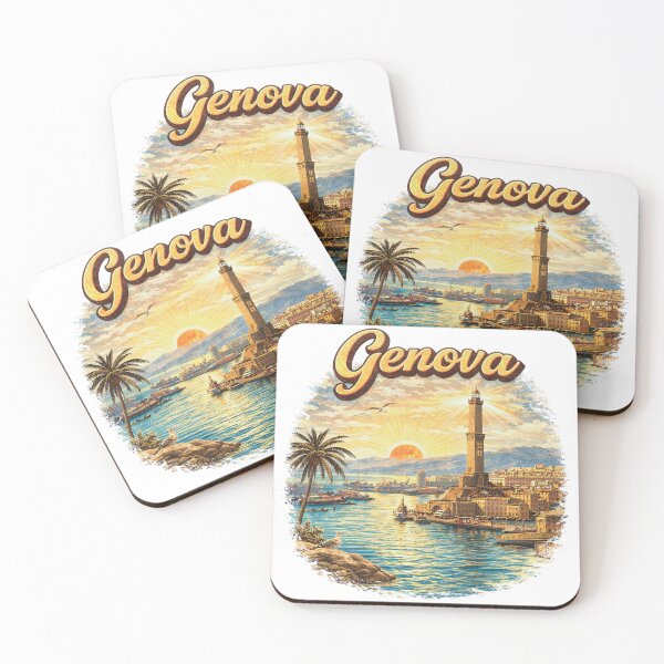 Item preview, Genoa: Vintage Genova Italy Lanterna Port Sunset Scene designed and sold by Ericscorner128.