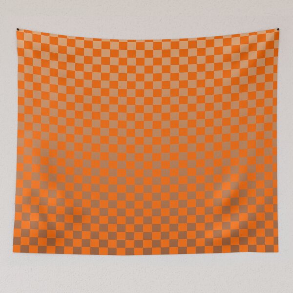 Item preview, Retro Gradient Grid – Modern Ombre Checkerboard Pattern | Orange designed and sold by Frohyou.