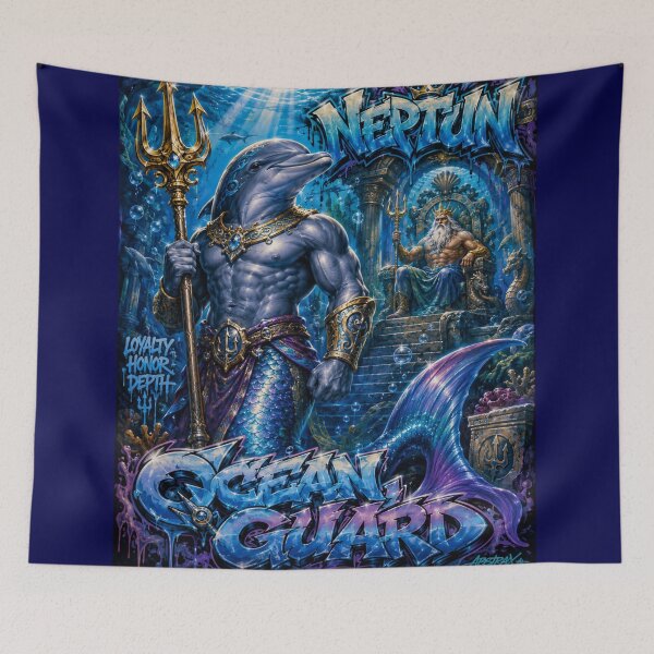Item preview, Dolphin Merman – Neptune’s Ocean Guardian | 90s Airbrush Fantasy designed and sold by Kilian  Luc.