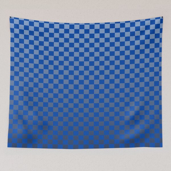 Item preview, Retro Gradient Grid – Modern Ombre Checkerboard Pattern | Blue designed and sold by Frohyou.