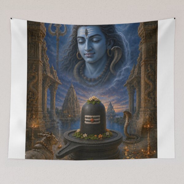 Item preview, 12 Jyotirlinga Series - Nageshwar Jyotirlinga Dwarka with Lord Shiva – Sacred Devotional Art designed and sold by Homyar.